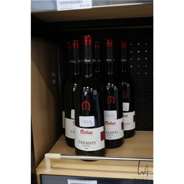 Six bottles of Melini Chianti 2019 750ml  Note: Alcohol cannot be insured by any courier in Canada. 