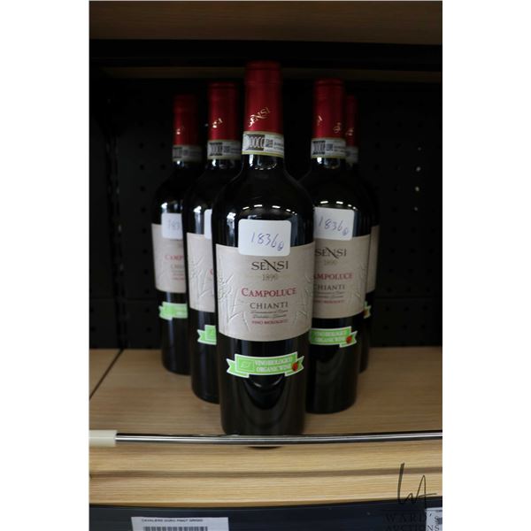 Six bottles of Sensi Campoluce Chianti 750ml  Note: Alcohol cannot be insured by any courier in Cana