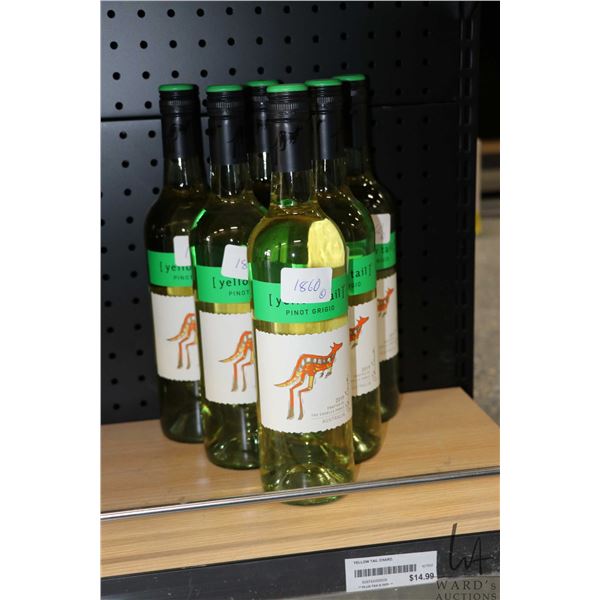 Six bottles of Yellow Tail Pinot Grigio 2019 750ml  Note: Alcohol cannot be insured by any courier i