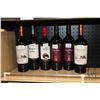 Image 1 : Six assorted bottles of wine including two Luigi Bosca Malbec 2018 750ml, two Dona Paula Estate Malb