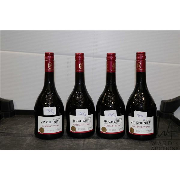 Four bottles of Original JP. Chenet Cabernet-Syrah  Note: Alcohol cannot be insured by any courier i