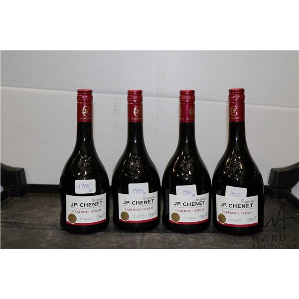 Four bottles of Original JP. Chenet Cabernet-Syrah  Note: Alcohol cannot be insured by any courier i