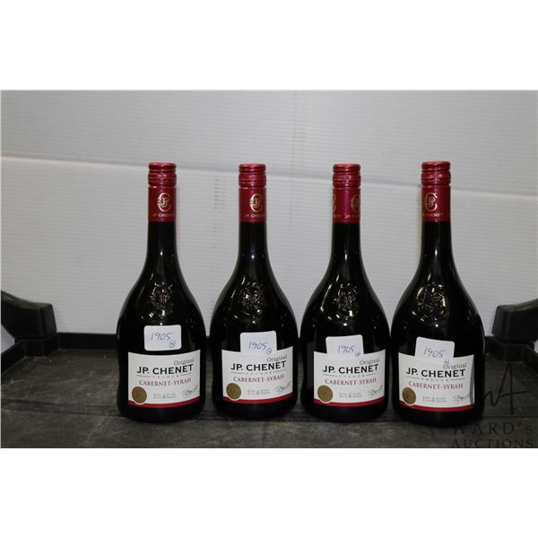 Four bottles of Original JP. Chenet Cabernet-Syrah  Note: Alcohol cannot be insured by any courier i