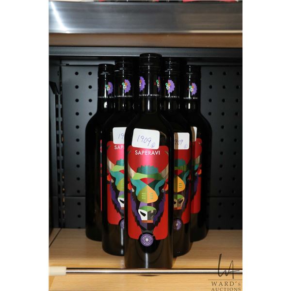 Six bottles of Animaliens Wines Saperavi 750ml  Note: Alcohol cannot be insured by any courier in Ca
