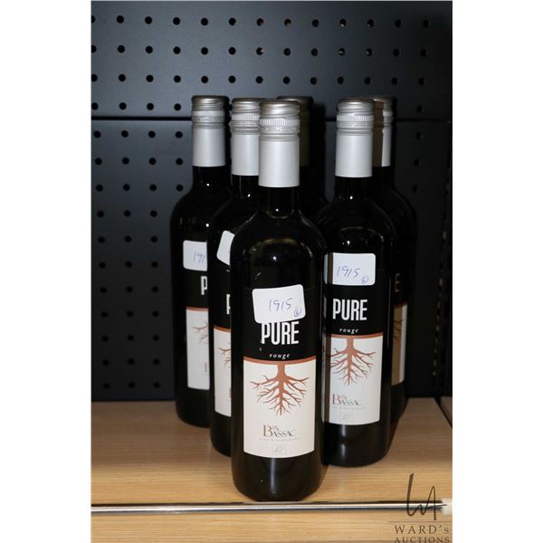 Six bottles of Pure Rouge Note: Alcohol cannot be insured by any courier in Canada. Local pick up is