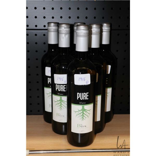 Six bottles of Pure Blanc Note: Alcohol cannot be insured by any courier in Canada. Local pick up is