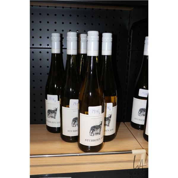Six bottles of Stubbornass German White Wine   Note: Alcohol cannot be insured by any courier in Can