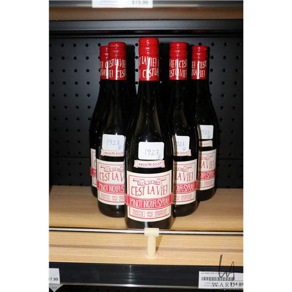 Six bottles of Cest La Vie Pinot Noir - Syrah 2019 750ml   Note: Alcohol cannot be insured by any co