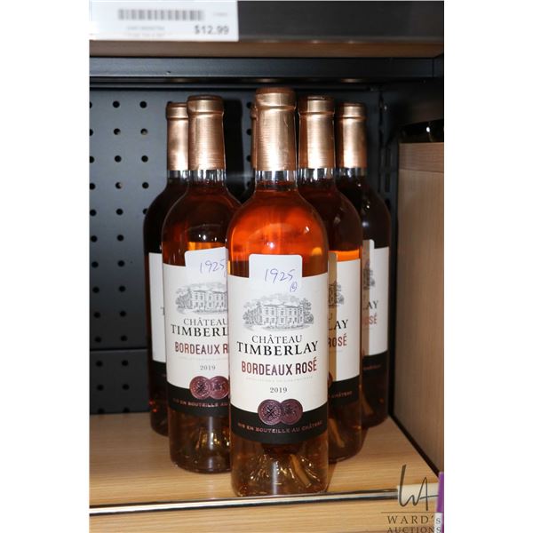 Six bottles of Chateau Timberlay Bordeaux Rose 2019 750ml  Note: Alcohol cannot be insured by any co
