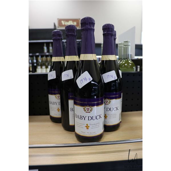Six bottles of Baby Duck sparkling rose wine 750ml / 7% ABV  Note: Alcohol cannot be insured by any 