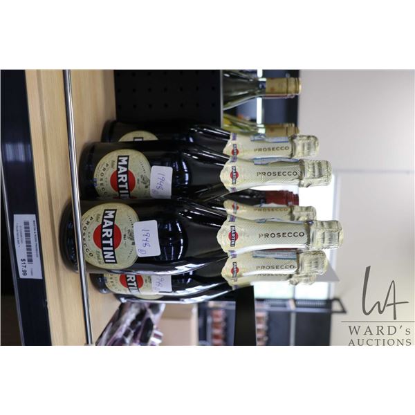 Six bottles of Martini Prosecco 750ml / 11.5% ABV  Note: Alcohol cannot be insured by any courier in