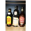 Image 1 : Three bottles of assorted liqueurs including one Kahlua coffee liquor 750ml / 16% ABV, one Frangelic