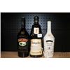 Image 1 : Three bottles of assorted liquors including one Baileys Original 750ml / 17% ABV, one Frangelico Liq