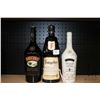 Image 1 : Three bottles of assorted liquors including one Baileys Original 750ml / 17% ABV, one Frangelico Liq