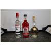 Image 1 : Three assorted bottles of liquor including one Luxardo Sambuca 750ml, one Phillips Hot 100 Cinnamon 
