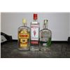 Image 1 : Three assorted bottles of gin including one Gordon's London Dry 750ml / 40% ABV, one Beefeater Londo