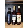 Image 1 : Three assorted bottles of liquor including one Legend Distilling Naramaro 500ml / 30% ABV, one Campa