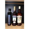 Image 1 : Three assorted bottles of liquor including one Legend Distilling Naramaro 500ml / 30% ABV, one Campa
