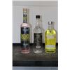 Image 1 : Three assorted bottles of vodka including one Absolut Citron Lemon Vodka 750ml / 40% ABV, one T-Rex 