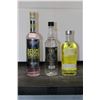 Image 1 : Three assorted bottles of vodka including one Absolut Citron Lemon Vodka 750ml / 40% ABV, one T-Rex 