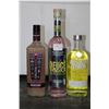 Image 1 : Three assorted bottles of vodka including one Absolut Citron Lemon Vodka 750ml / 40% ABV, one Pink W
