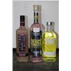 Image 1 : Three assorted bottles of vodka including one Absolut Citron Lemon Vodka 750ml / 40% ABV, one Pink W