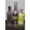 Image 1 : Three assorted bottles of vodka including one Absolut Citron Lemon Vodka 750ml / 40% ABV, one Pink W