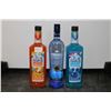 Image 1 : Three assorted bottles of vodka including one Polar Ice Orange Blizzard Lemonade 750ml / 30% ABV, on