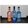 Image 1 : Three assorted bottles of vodka including one Polar Ice Orange Blizzard Lemonade 750ml / 30% ABV, on