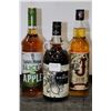 Image 1 : Three assorted bottles of liquor including one Captain Morgan Sliced Apple 750ml, one The Kraken Bla