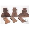 Image 1 : Six vintage and antique axe heads in different styles, some labeled.