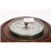 Image 3 : Vintage English made Aneroid barometer in oak mount, 6 1/2" in diameter, note: cracked glass and a b