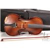 Image 2 : Euro Basic 4/4 violin, circa 2000. Serial no. 80902. Includes black case with dark blue velvet linin