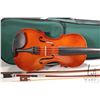 Image 2 : Madera 4/4 violin. Has had recent work including re strung, tuned and bridge. Includes green case wi