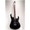 Image 1 : Xcort Superstrat guitar. Beveled top, dual humbuckers, three way switch, black. Serial no. 150714104