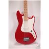 Image 2 : Squire Bronco bass guitar. Fire engine red, sprung bridge, four string, short scale. Note: Missing c