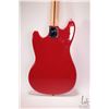 Image 7 : Squire Bronco bass guitar. Fire engine red, sprung bridge, four string, short scale. Note: Missing c