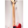 Image 9 : Squire Bronco bass guitar. Fire engine red, sprung bridge, four string, short scale. Note: Missing c