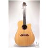 Image 1 : Mann cutaway guitar. Two tone maple top, walnut sides, back deep body dreadnaught, cutaway acoustic,
