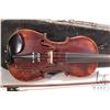 Image 2 : Antonius Stradivarius Cremonenfis 4/4 violin, labeled "Faciebat Anno1723". Includes worn wooden case