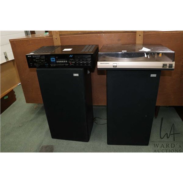 Akai computer control audio/ video receiver, model no. AA-V105, a Marantz automatic turn table model
