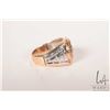 Image 2 : Gent's 14kt yellow and white gold ring set with diamonds, size 9.5