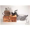 Image 1 : Duck motif wooden box with removable tray, labeled Sportman's Field Box, 8" H X 18" W X 9" D plus de