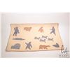 Image 1 : Wool applique wall hanging featuring Inuit dog sled and igloo etc. 18" X 29"