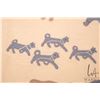 Image 2 : Wool applique wall hanging featuring Inuit dog sled and igloo etc. 18" X 29"