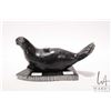 Image 1 : Inuit hand carved soapstone walrus, signed in both syllabics and artist Lyta Josephie, 2000. Note: w