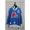 Image 1 : Vintage Hockey Fanatics Quebec Nordiques Joe Sakic No. 19 hockey jersey. Adult size Medium