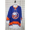 Image 1 : New York Islander Bryan Trottier No. 19 hand signed hockey jersey. Adult size L. Includes JSA certif