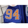 Image 4 : NHL Reebok Edmonton Oilers Ryan Smyth No. 94 hockey jersey. Adult size 52. Note: some marks and stai