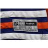 Image 3 : NHL Reebok Edmonton Oilers Taylor Hall No. 4 hockey jersey. Adult size XL. Note: marks and staining